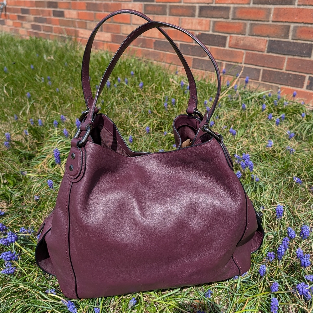 🥰EUC Coach Edie 42 #57124 3 Compartment Oversized Shoulder Satchel Hobo Bag